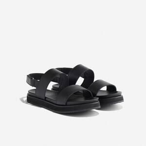 Nisolo 'Go-to' Flatform Black Leather Sandal 2.0 Size 8.5